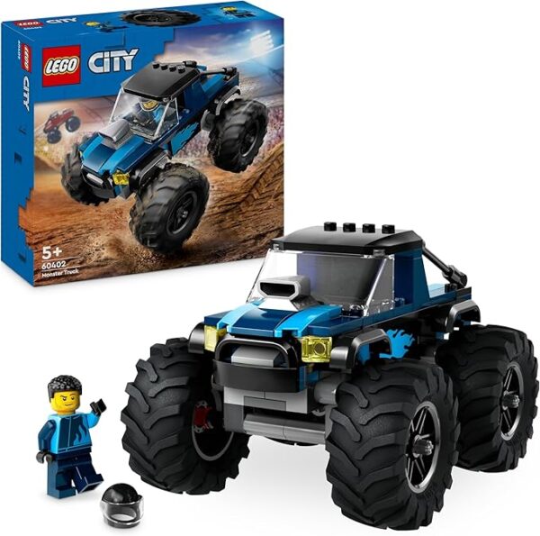GO City Blue Monster Truck Toy for 5 Plus Year Old Boys & Girls, Vehicle Set with a Driver